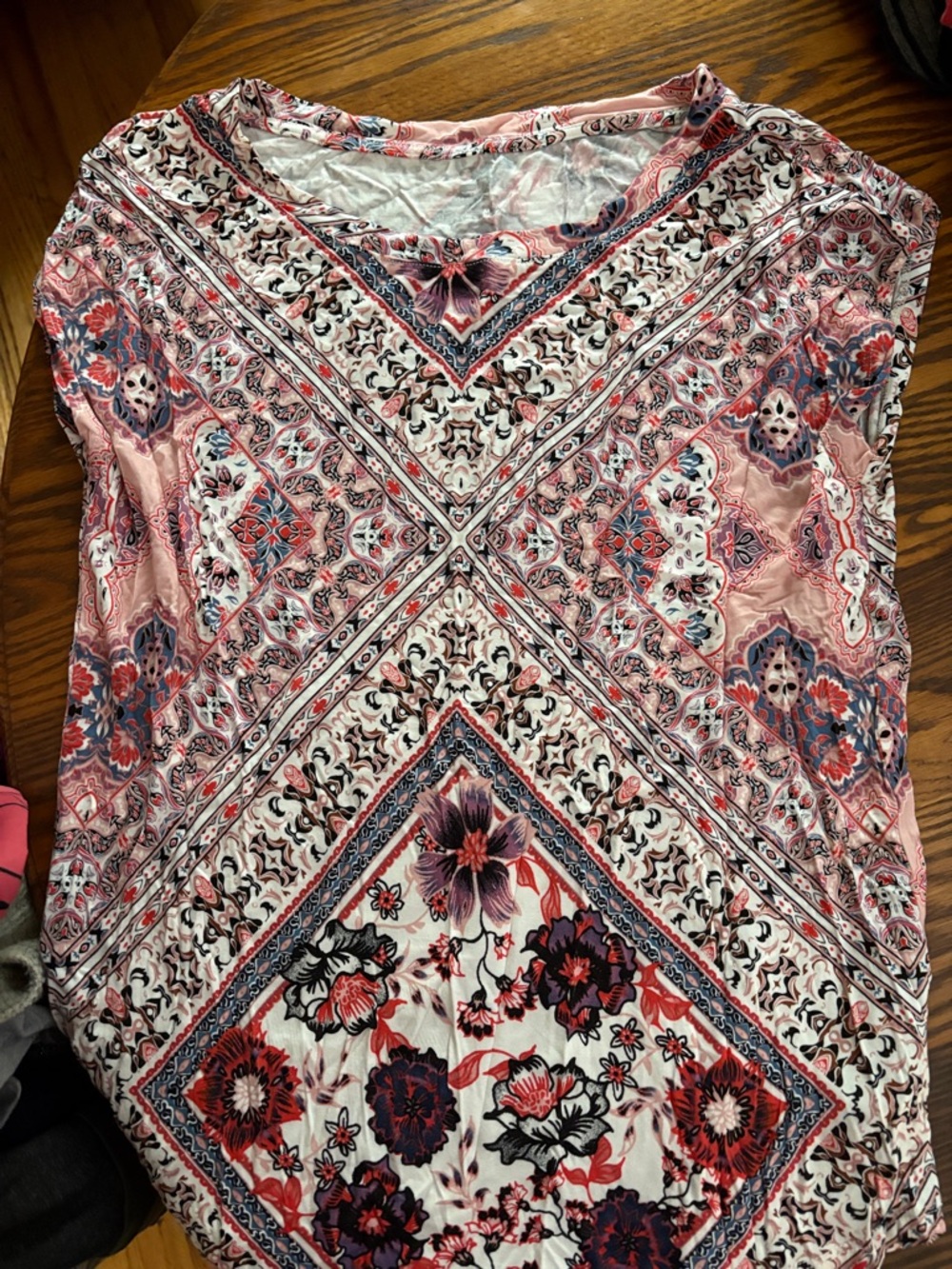 Sleeveless Floral Tunic Top in Pink and Red